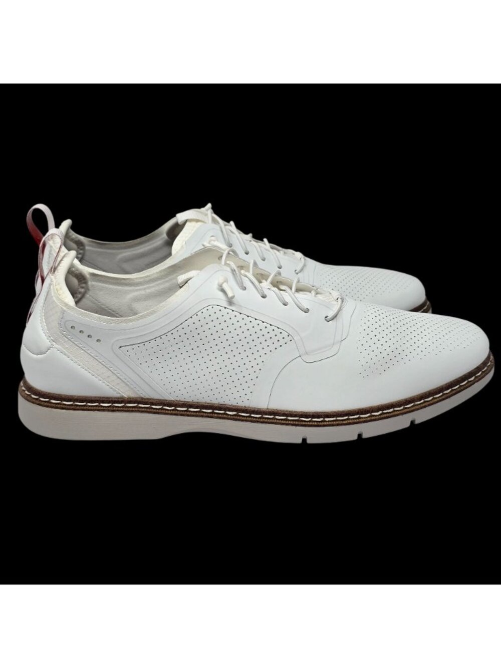 Stacy Adams Mens White Perforated Oxford Shoes Lightweight Size 11.5 - Picture 5 of 8